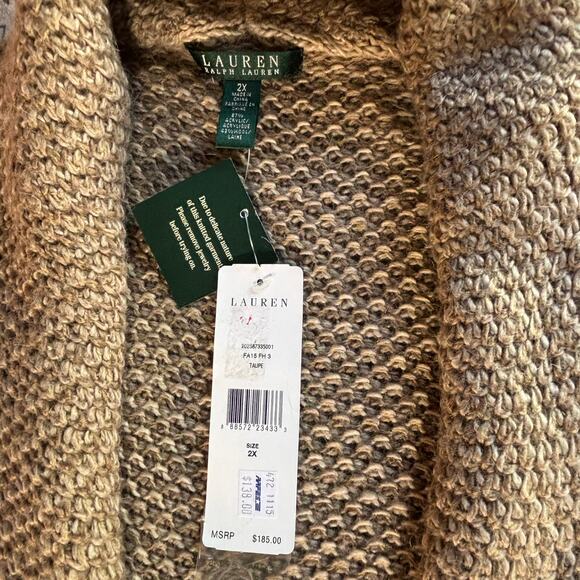 Lauren Ralph Lauren Wool Blend 2XL New With Tags Knit Sweater Fall Cardigan - Picture 3 of 11